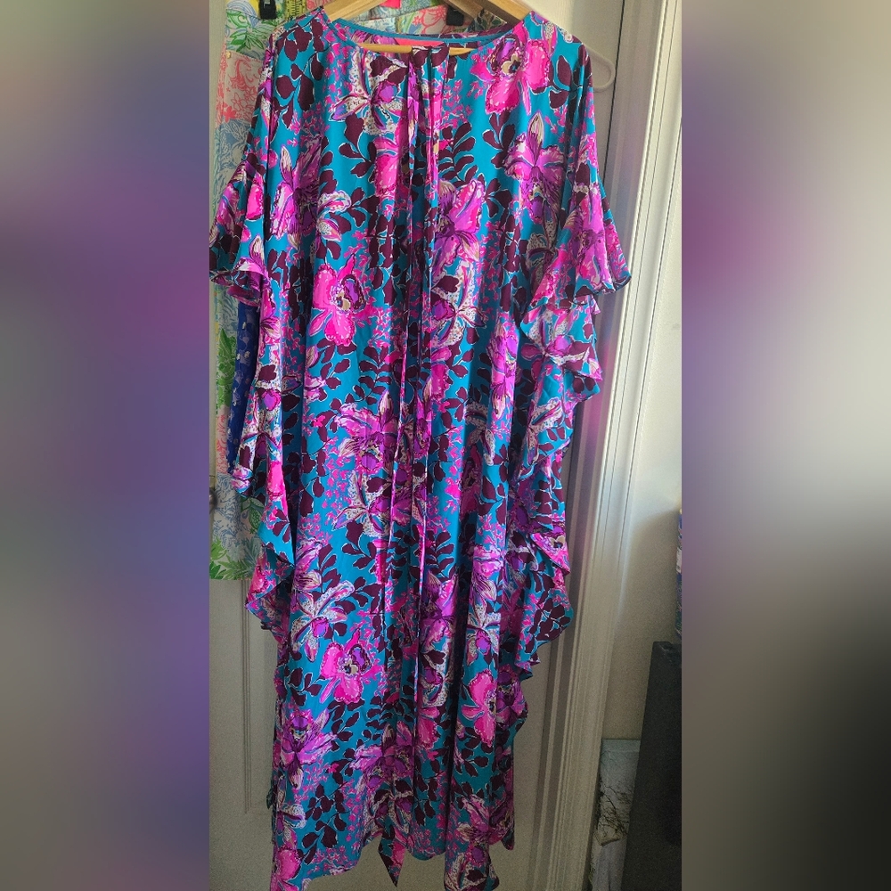 EEUC Lilly Pulitzer Monae slik Maxi caftan